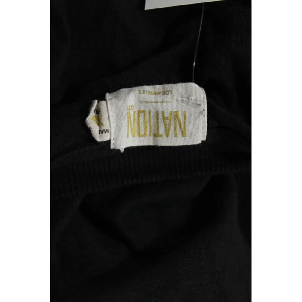 Nation LTD Womens Cotton Crew Neck Puff Sleeve Blouse Top Black Size XS - Picture 6 of 6